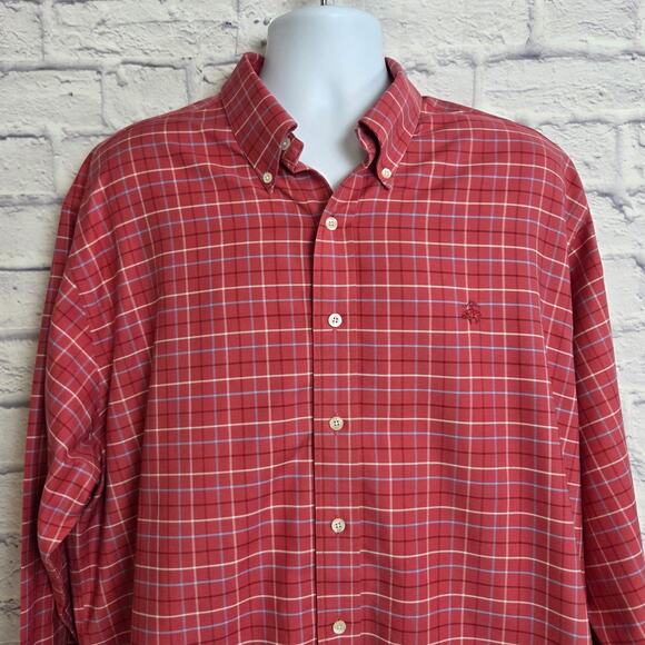 Brooks Brothers Shirt Mens Size XL Non Iron Supima Cotton Red Plaid Button Down - Picture 3 of 11